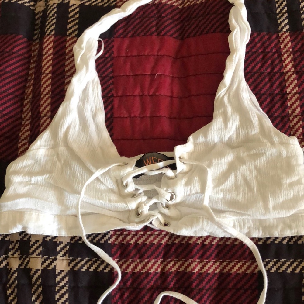 White halter bralette